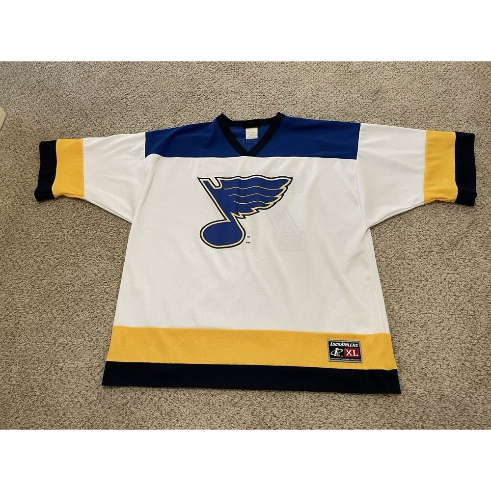 Vintage LOGO ATHLETICS TURGEON St Louis Blues Hockey Jersey NHL Men's XLarge
